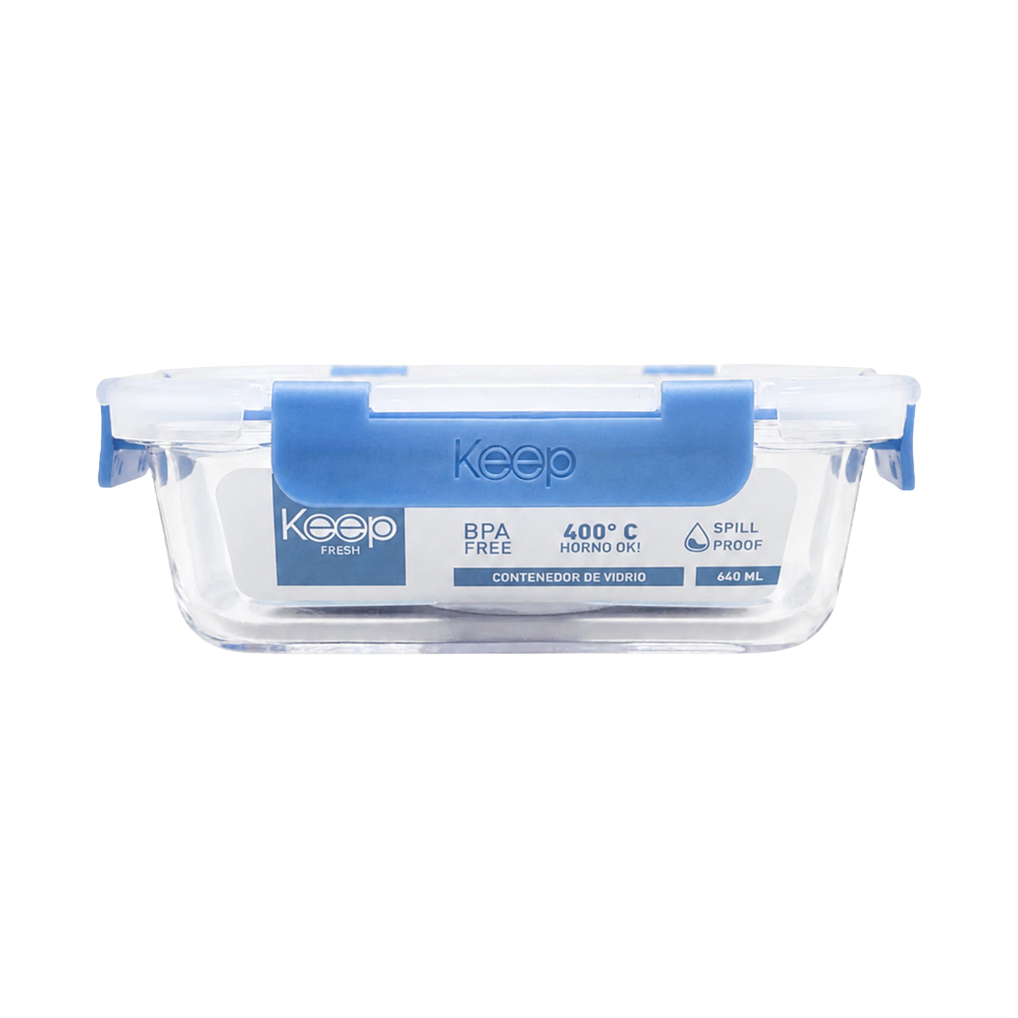 Taper Hermético Rectangular De Vidrio 640 ml Keep (Modelos Aleatorios)