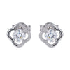 Aretes Diseño Pétalos de Flor Blanco