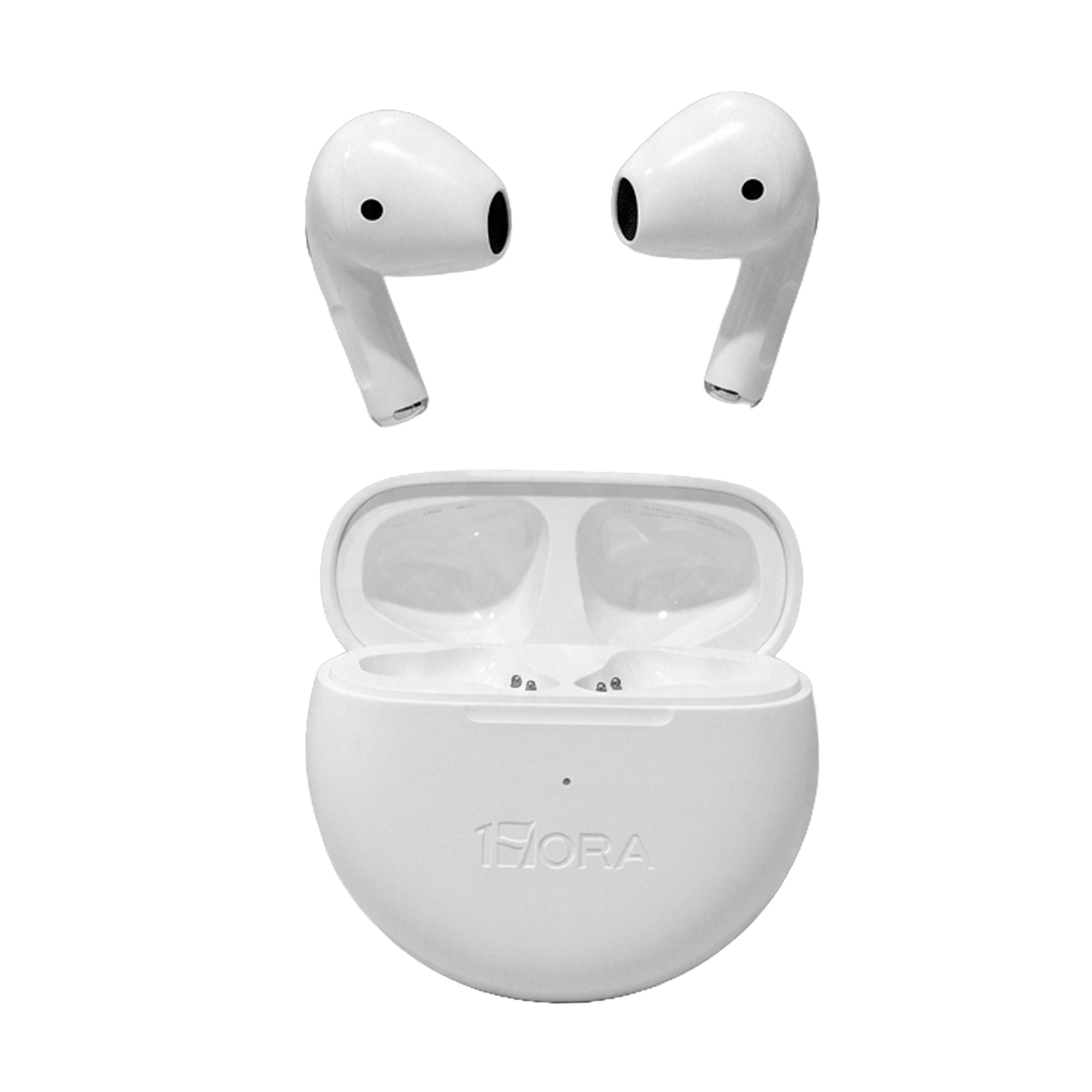 Audífonos Bluetooth 17 h Blanco con Estuche de Carga y Cable tipo C