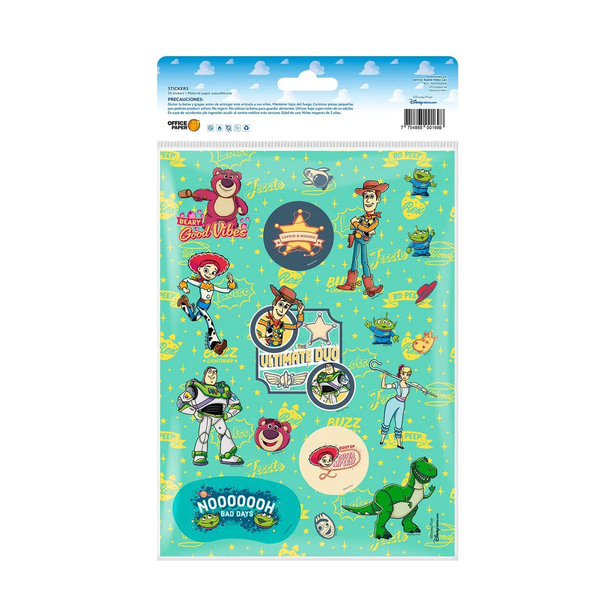 Stickers en Plancha Toy Story Modelos Variados