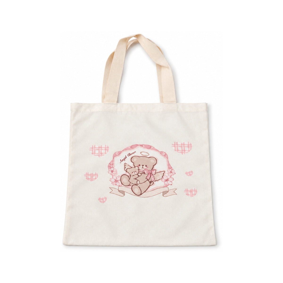 Tote Bag Vertical Angel Bear Térmica Sublimada Rosado