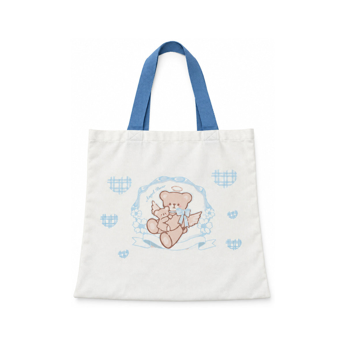 Tote Bag Vertical Angel Bear Térmica Sublimada Celeste