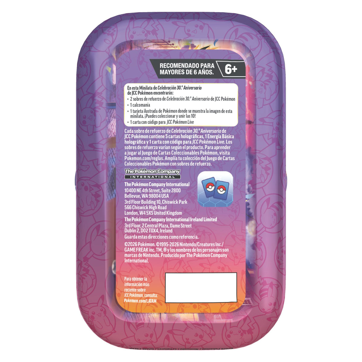 Pokemon TCG 30 Aniversario Mini Tin en Español (Modelos Aleatorios)