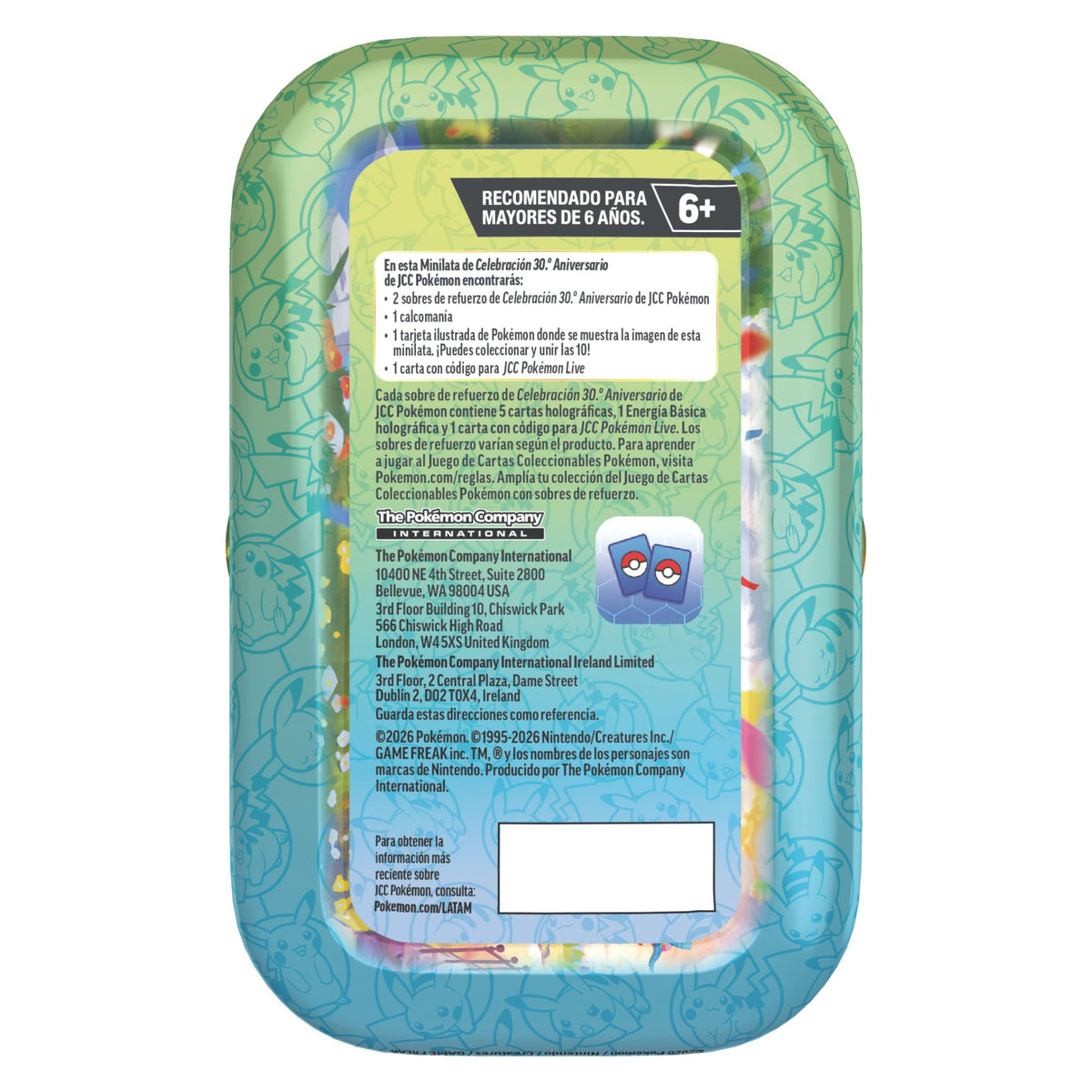 Pokemon TCG 30 Aniversario Mini Tin en Español (Modelos Aleatorios)